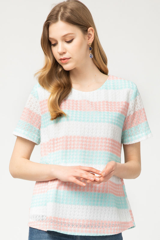 Mint Coral Combo Top - Only Small Left!
