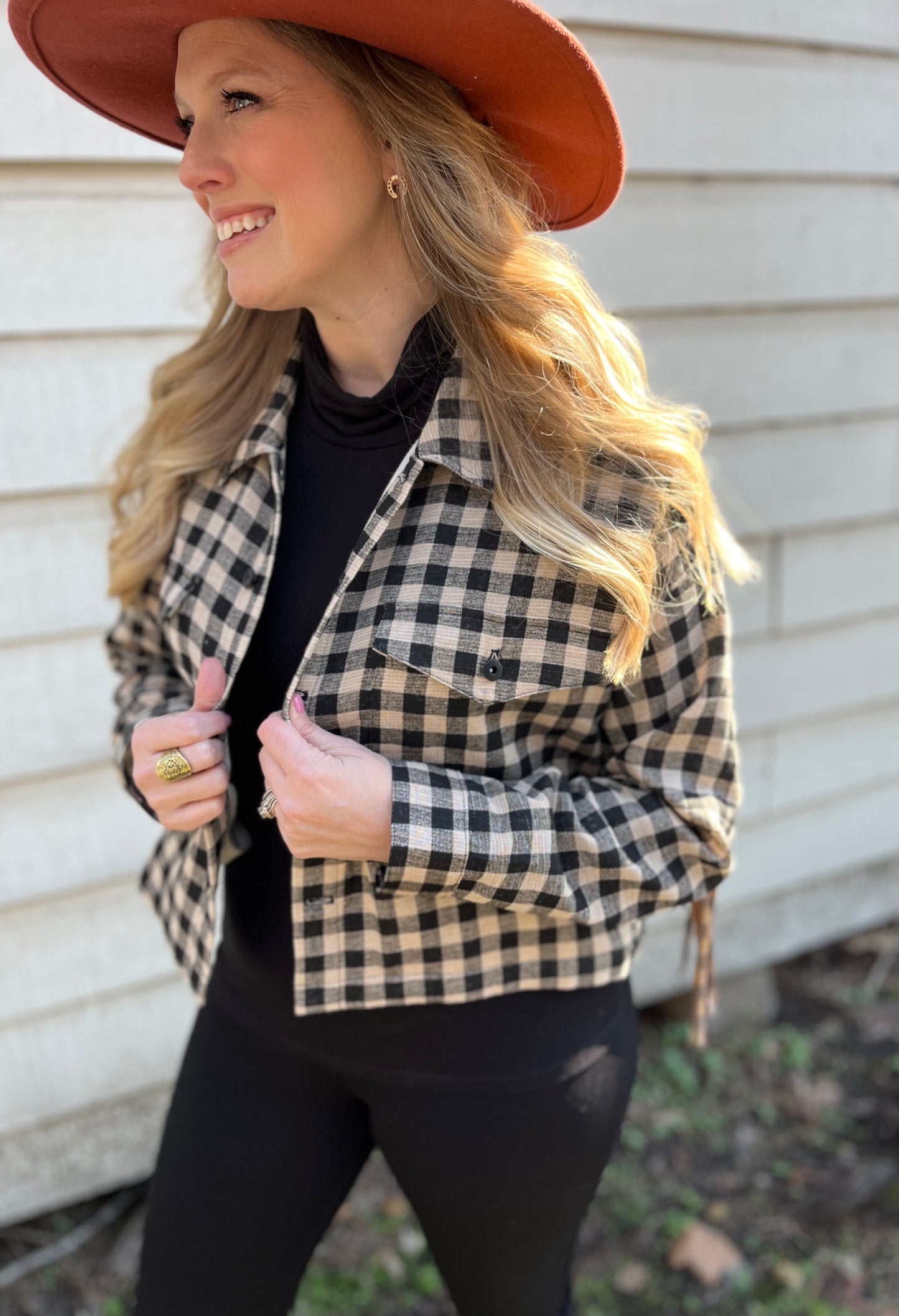 Plaid Fringe Jacket by Saltwater LUXE