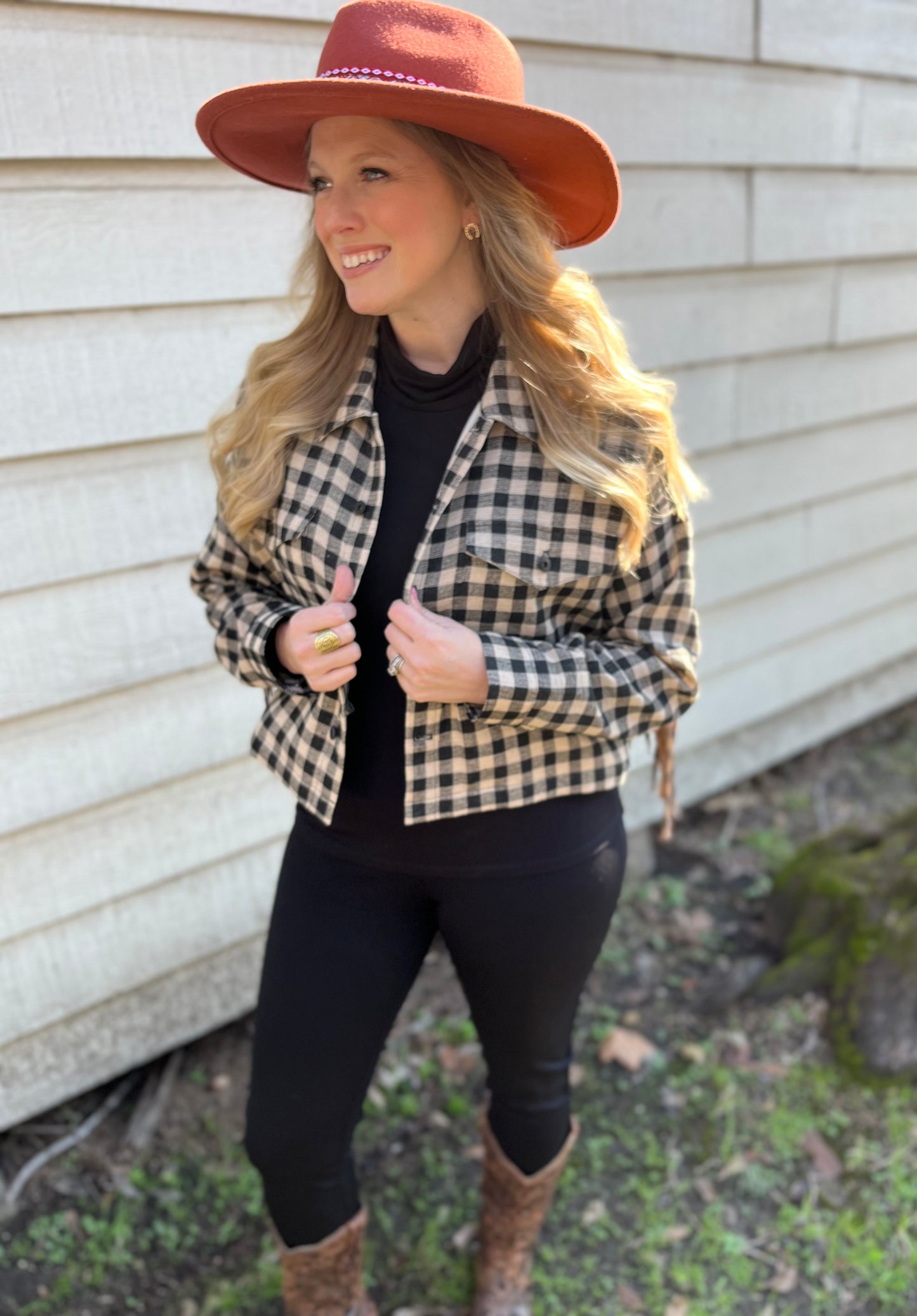 Plaid Fringe Jacket by Saltwater LUXE
