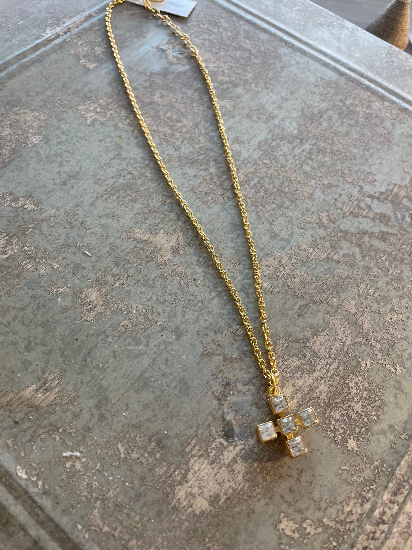 Small CZ Cross Necklace
