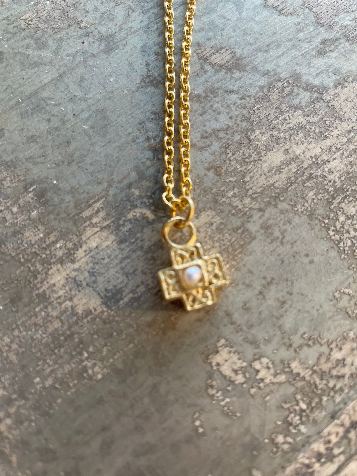 Small Filigree Cross Necklace