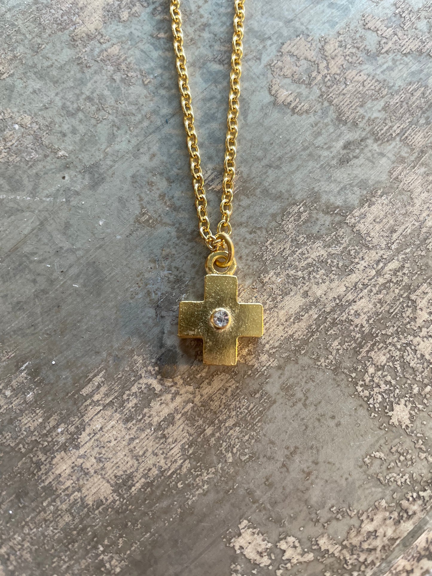 Small Stud Cross Necklace