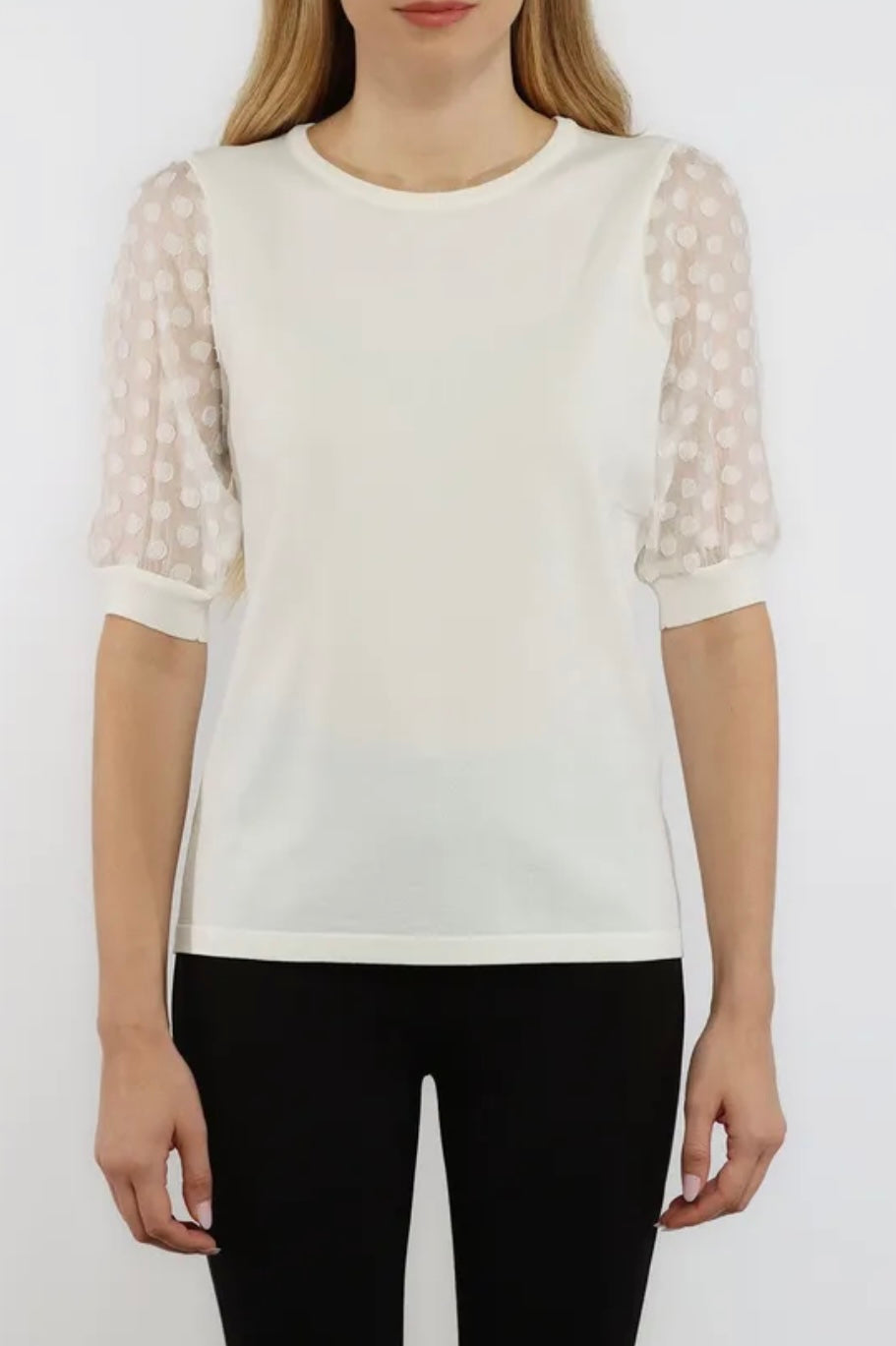 Dottie White Knit Top